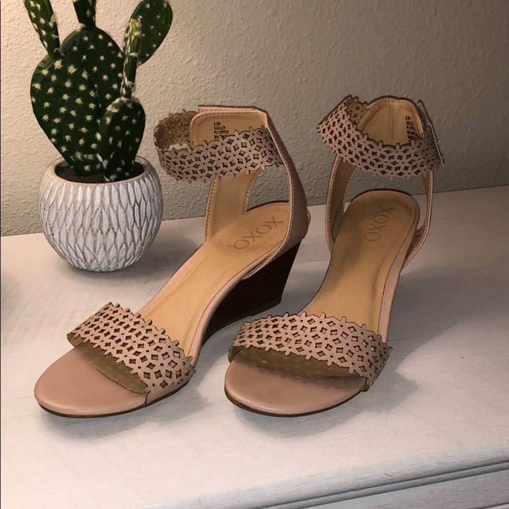 XOXO Kitten Wedge with Velcro Closure